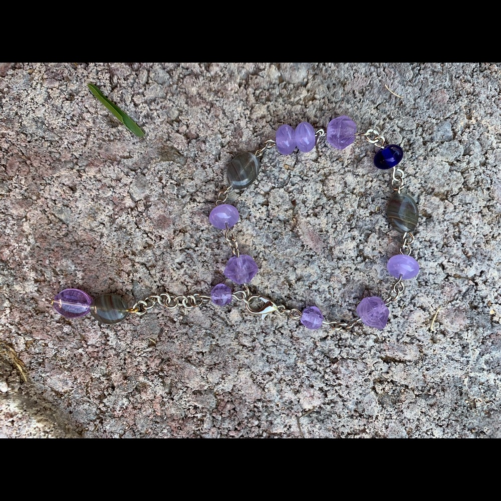 GLASS BEADED CHAIN LINK BRACELET FOR WOMEN